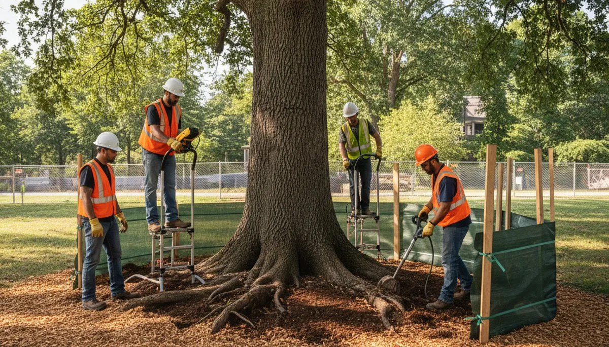 Arbor Tree Care protecting tree roots in Harrisburg, PA during root protection services