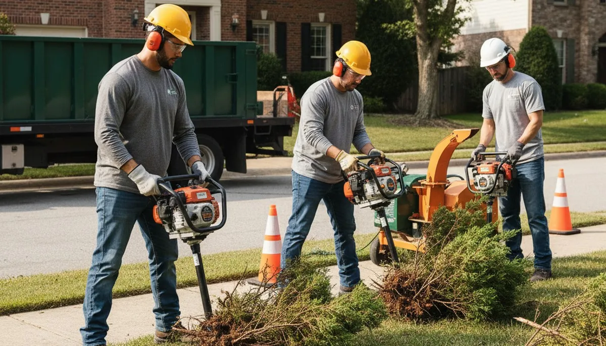 Shrub removal service in Harrisburg, PA by Arbor Tree Care for overgrown landscape clearing