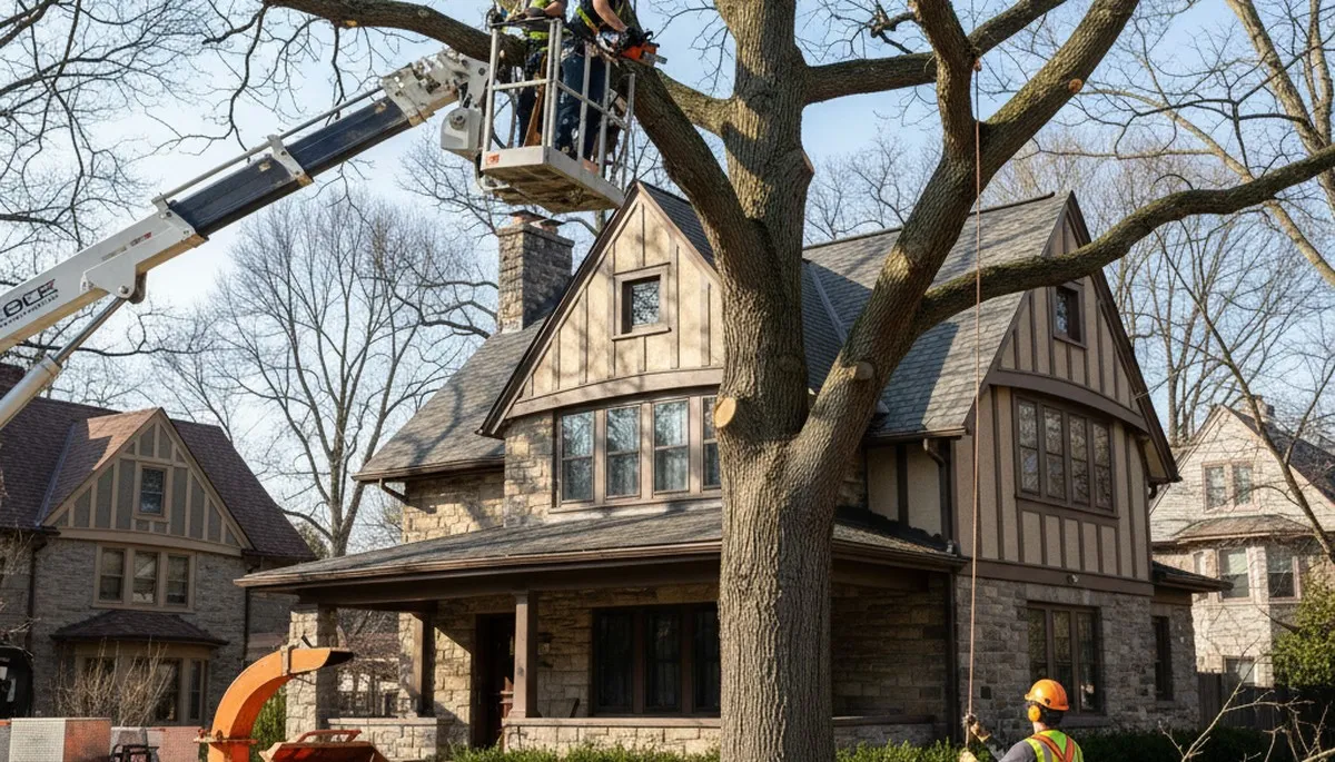Tree service crew in Harrisburg, PA providing professional tree removal and trimming services