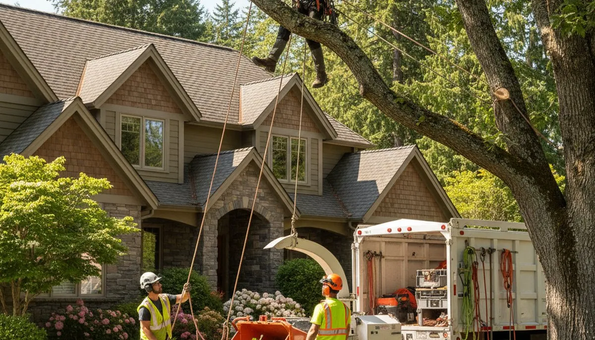 Tree service crew in Harrisburg, PA providing professional tree trimming and removal services