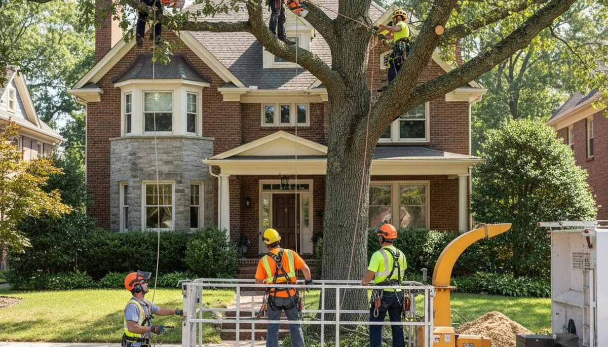 Tree service crew in Harrisburg, PA providing professional tree trimming and removal services