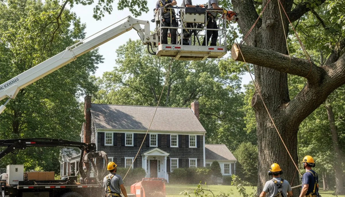 Tree service crew in Harrisburg, PA providing professional tree trimming and removal services