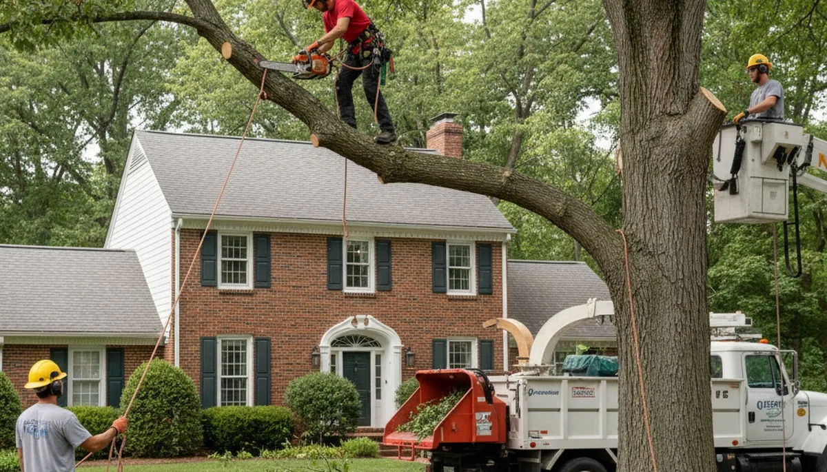 Tree service crew in Harrisburg, PA providing professional tree trimming and removal services