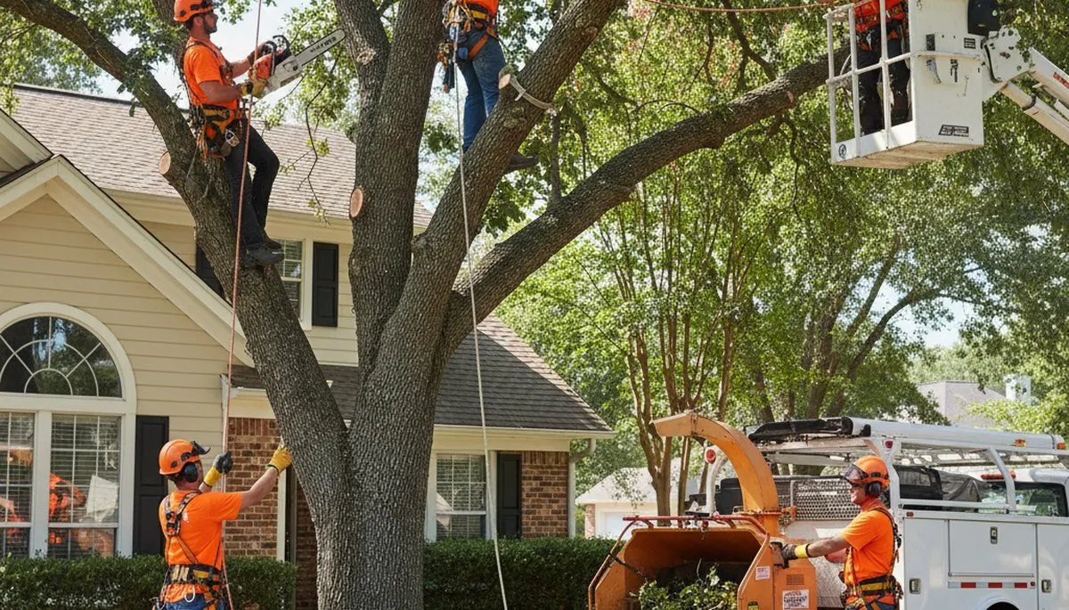 Tree trimming service crew in Harrisburg, PA providing expert arborist care for local properties